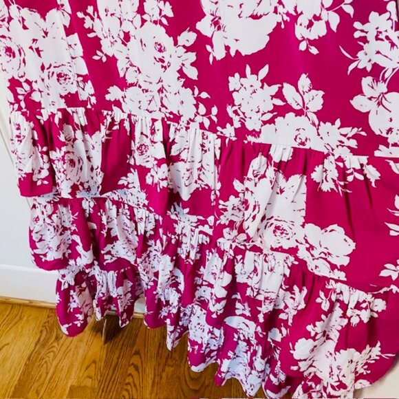 Abercrombie & Fitch NWT Drama Ruffle Tiered Maxi Dress in Pink Floral NEW XXL - Picture 7 of 12